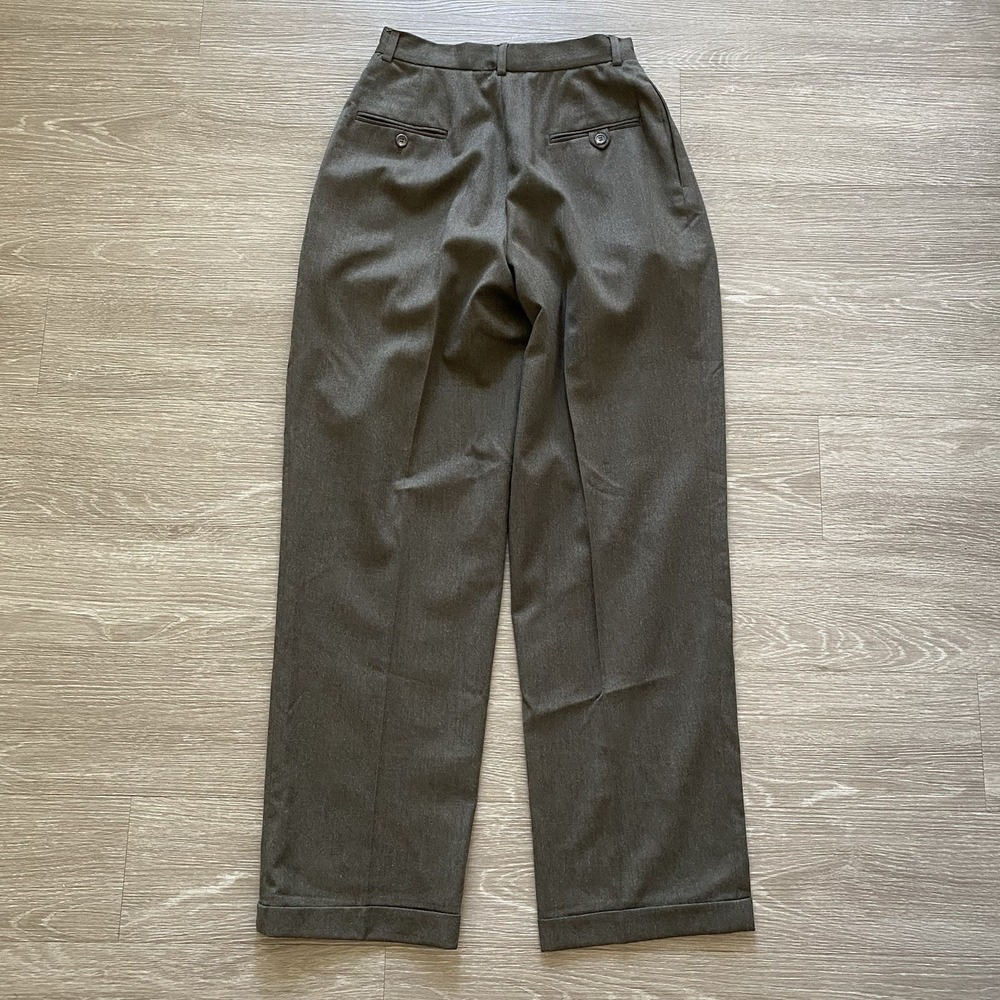 Vintage Ralph Lauren Pleated Wool Dress Pants Women's 10 Brown Old Money Preppy - Picture 10 of 10